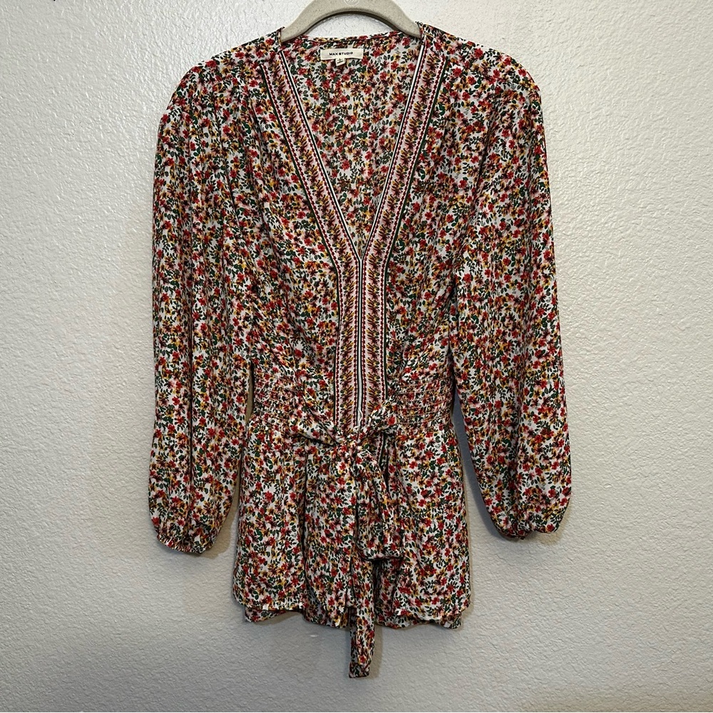 Max Studio |  Floral Blouse Size Large